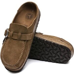 BIRKENSTOCK BUCKLEY NUBUCK LEATHER CLOG WOMEN'S BROWN TEA SUEDE SZ 40